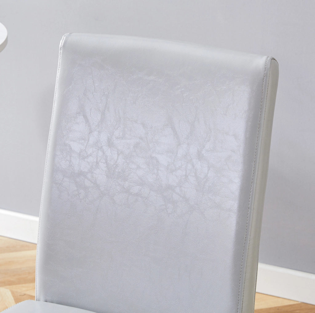 Set di 4 sedie da pranzo grigio chiaro e argento
