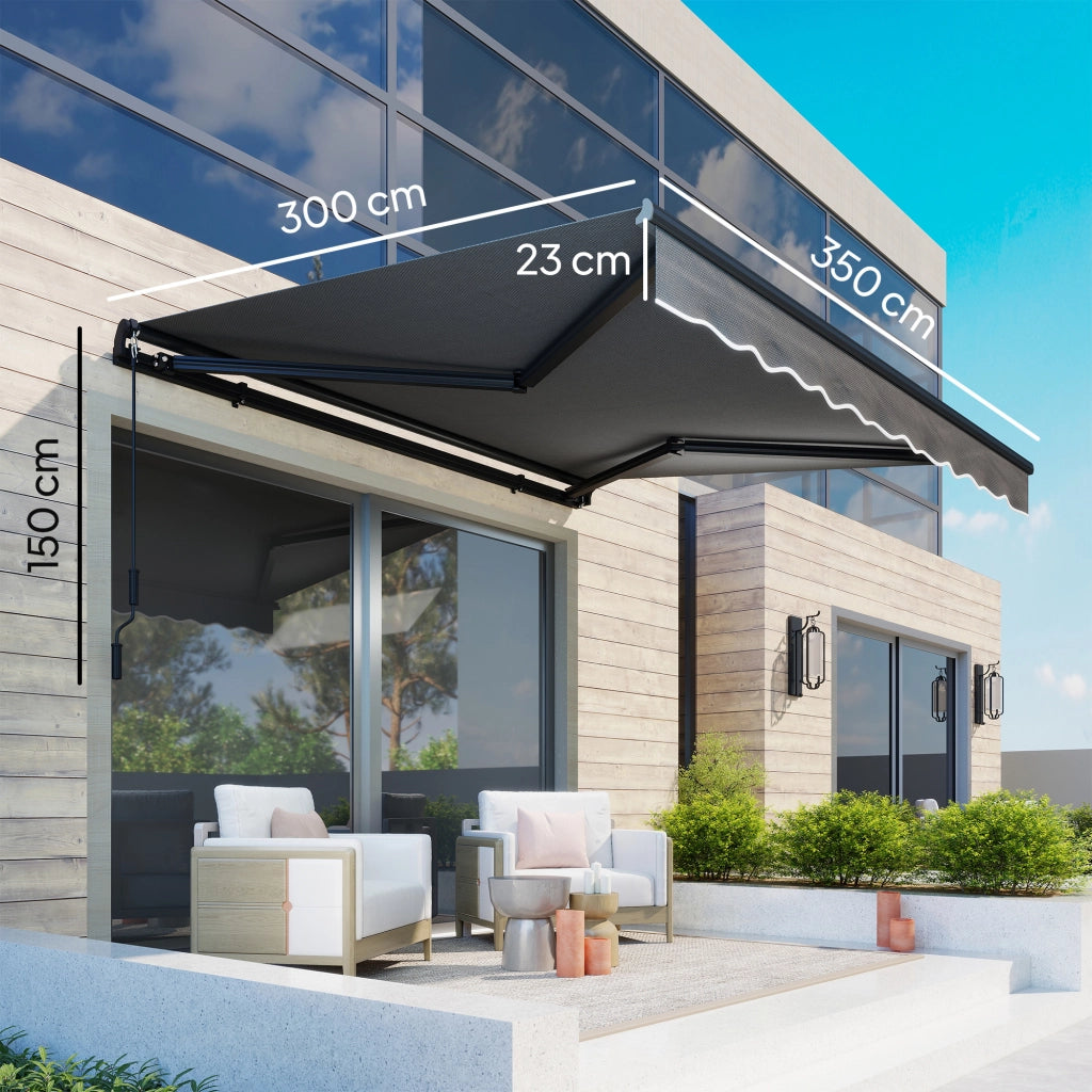 Tenda da giardino retrattile ¨C zephmum ¨C grigio 3.5x3m