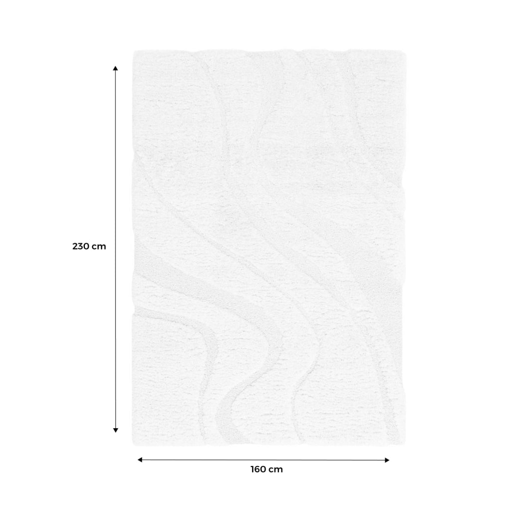 Tappeto  interno shaggy motivo con rilievo crema