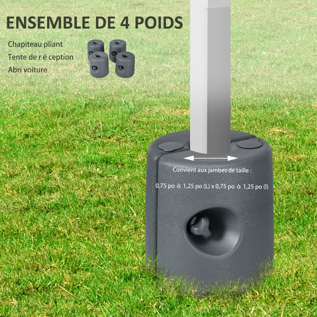 Piedi per tendone da giardino ¨C zephmum ¨C 4 pezzi, HDPE, riempibili d'acqua o sabbia