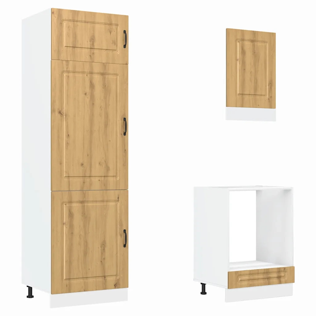 Set Mobili da Cucina 7 pz Kalmar Rovere Artigianale Truciolato 3314770