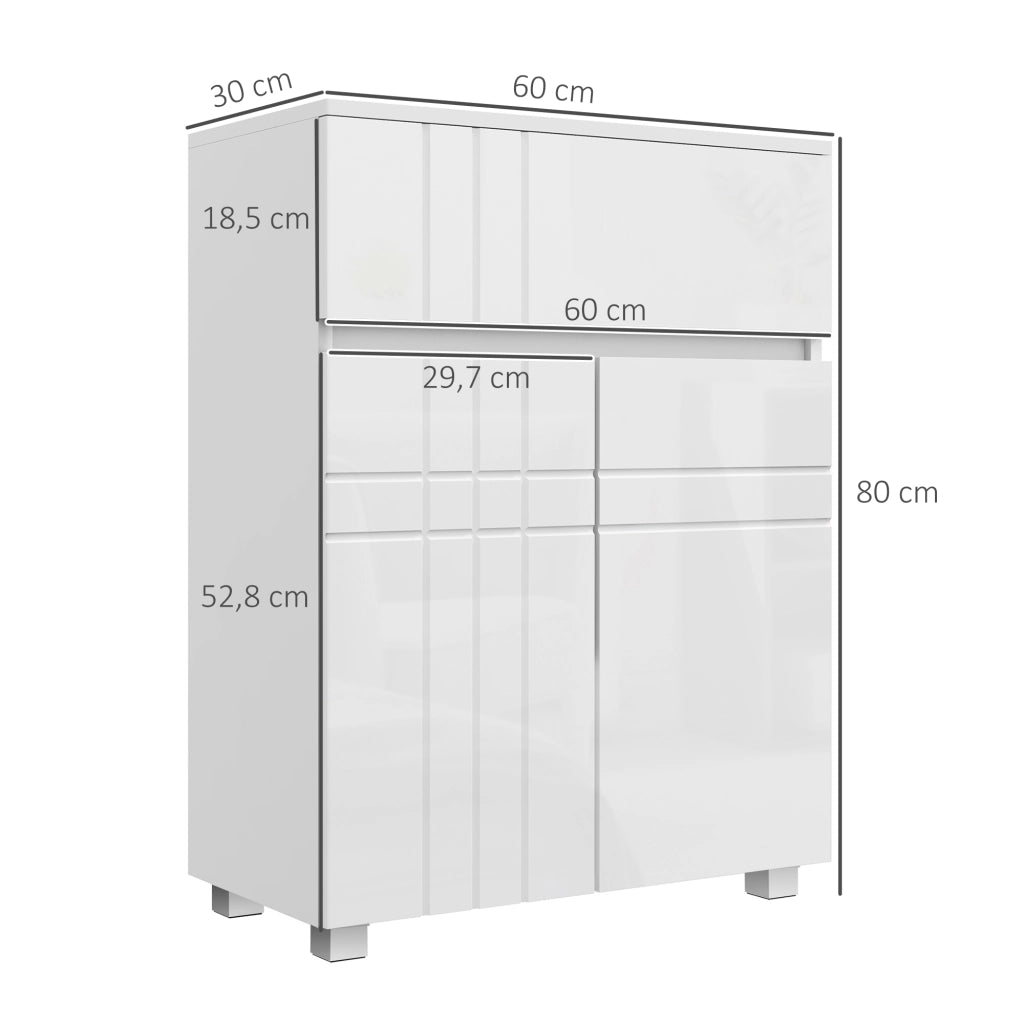 Mobile da bagno con 2 ante e cassetto ¨C zephmum ¨C bianco
