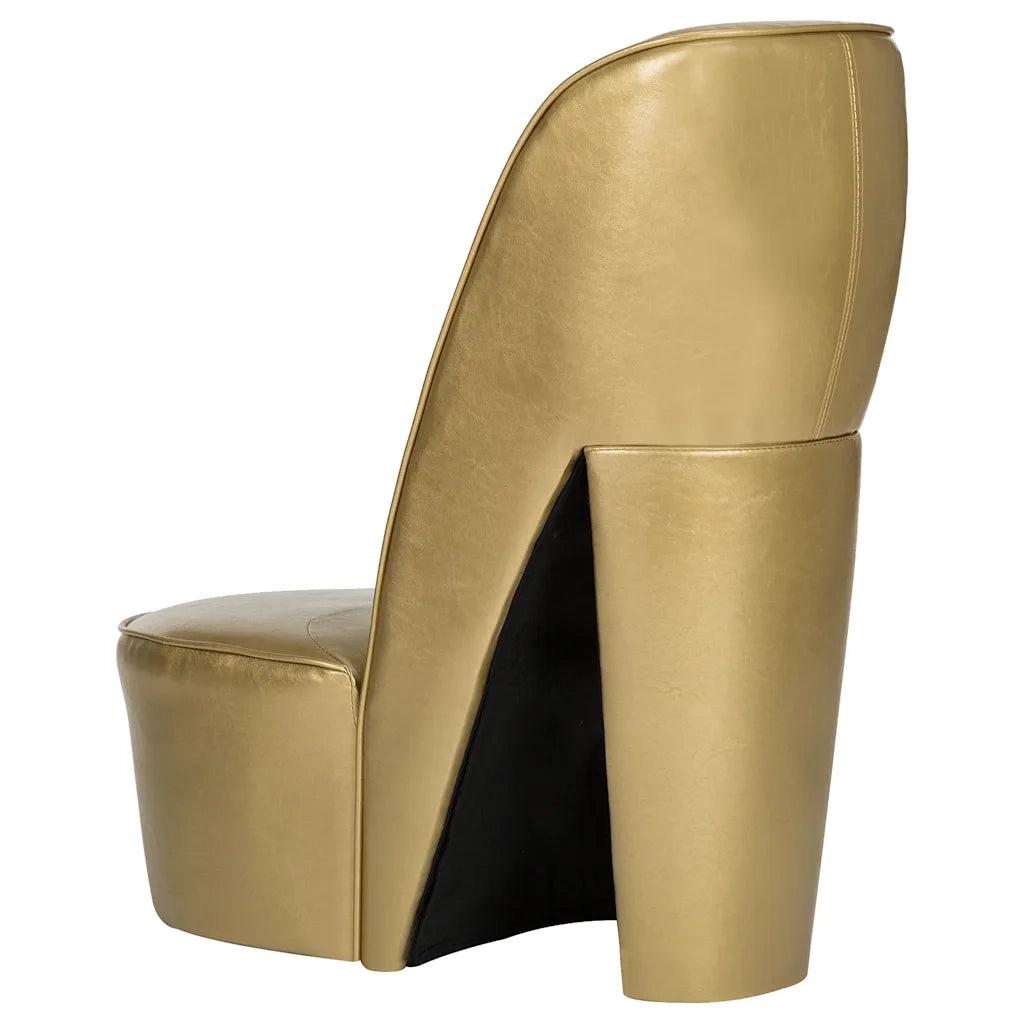 Poltrona a Forma di Scarpa con Tacco in Similpelle Oro 248650