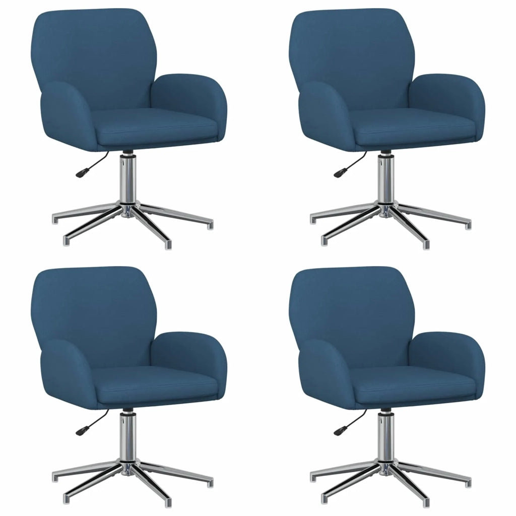 Sedie da scrivania girevoli 4 pz 54 x 58 x 90 cm Blu Tessuto 3428310