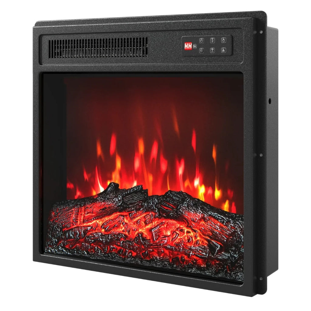 Inserto per camino elettrico 48,5 x 14 x 46 cm riscaldamento efficiente atmosfera accogliente design contemporaneo in ABS nero 20_0018059