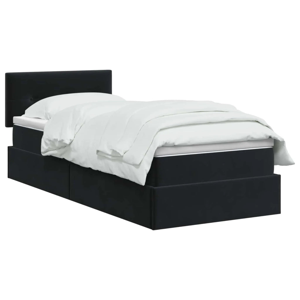 Letto con Contenitore con testiera Nero 90 x 200 cm Velluto 3458783