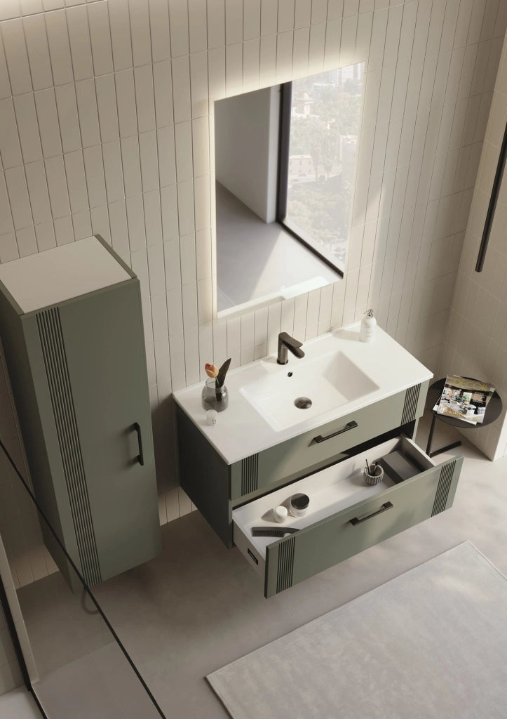 Mobile lavabo "Bari 100 v2" - 100 x 45 x 55 cm - Verde opaco