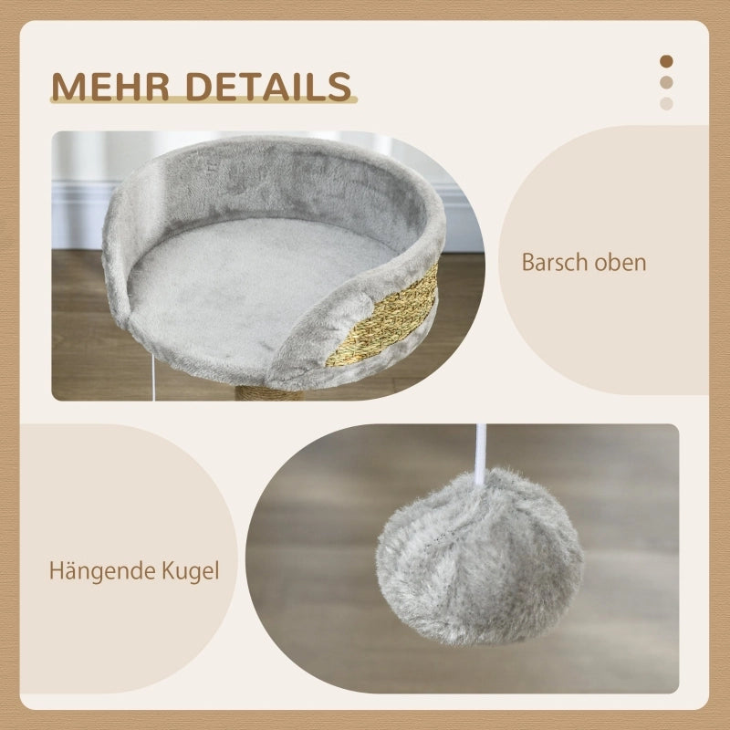 TIRAGRAFFI 49 cm con cuccia e pallina Grigio in poliestere