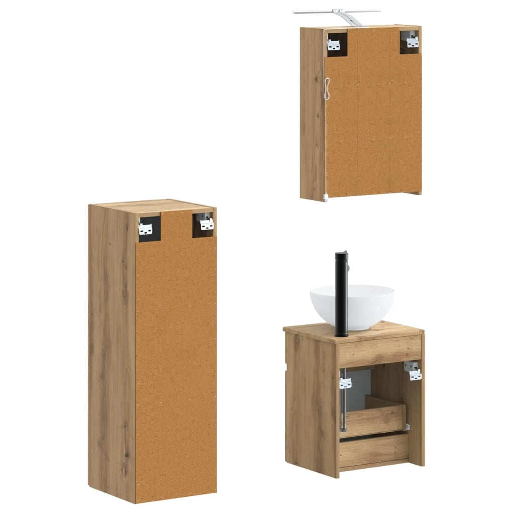Set di mobili per il bagno 4 pcs Rovere Artigianale 3407470