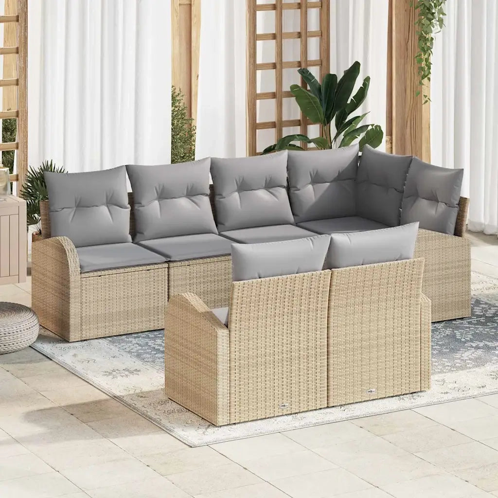 Set Divano da Giardino Beige polyrattan 3346080