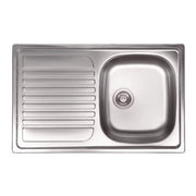 LAVELLO INOX INCASSO 79X50CM 1 VASCA CON GOCCIOLAT