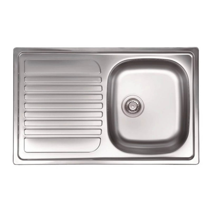 LAVELLO INOX INCASSO 79X50CM 1 VASCA CON GOCCIOLAT