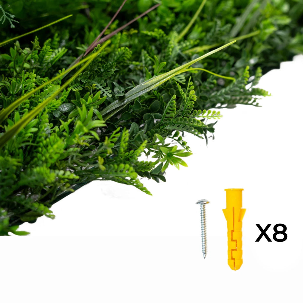 Piastrelle da Parete con Piante Artificiali 0,5m x 1m Pannello Erba Alina per Giardino e Arredo Casa