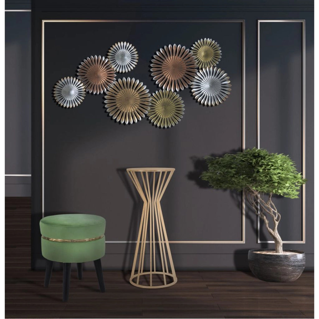 Tavolo VKH580, Oro, Metallo, 38x38x100 cm