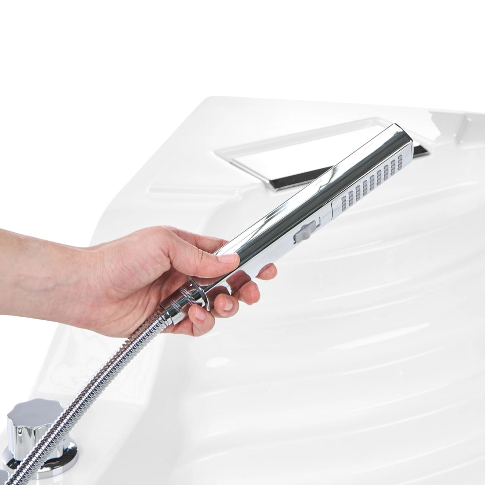 Vasca idromassaggio in acrilico sanitario bianco con altoparlante Bluetooth LED 210 x 145 cm