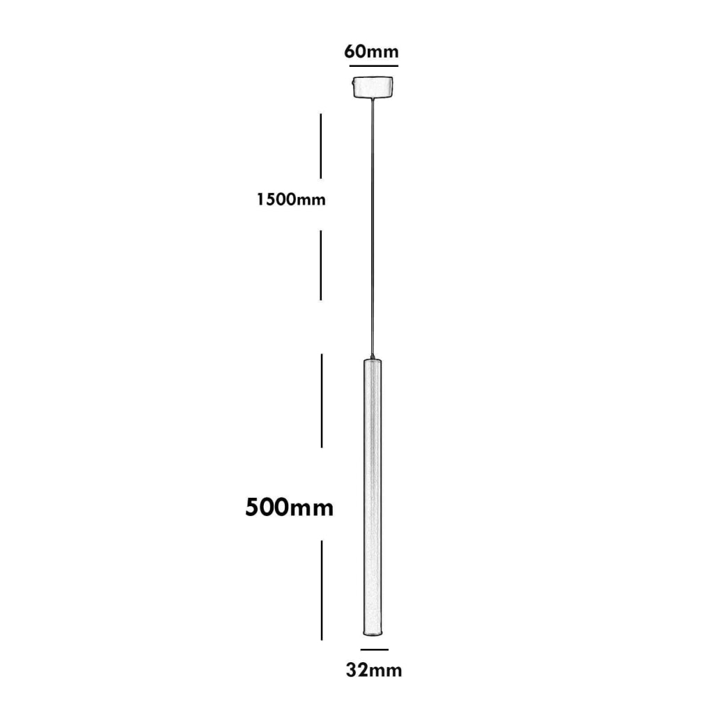 Lampada moderna sospensione elegante cilindrica LED 3W luce calda cucina pendente 50cm tavolo bar 230V NERO 6000K