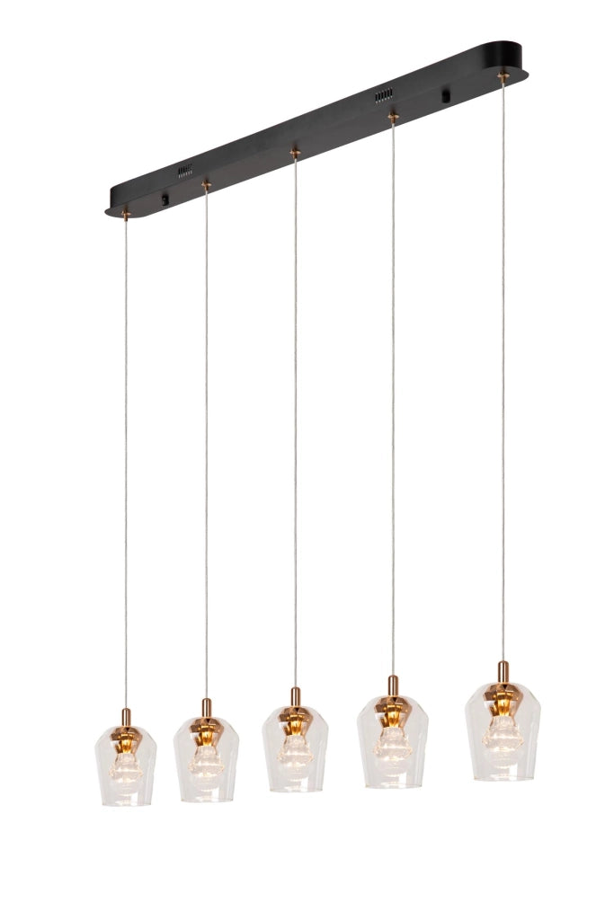 Lampada a sospensione BERLIANE LED 5 luci oro nero Lucide