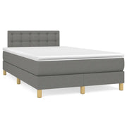 Letto a Molle Materasso e LED Grigio Scuro 120x190cm in Tessuto 3270117