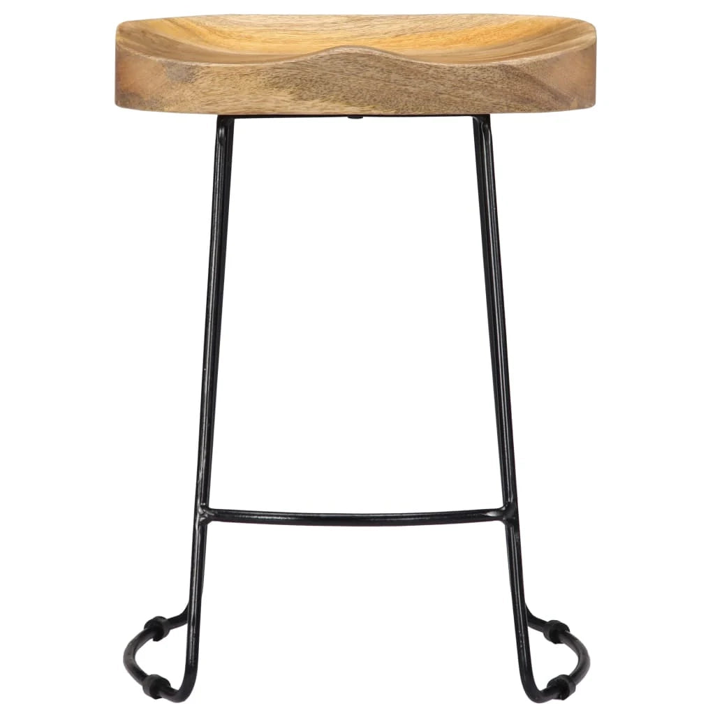 Set di due sgabelli da bar di design seduta a sedia legno massello di mango 1202098