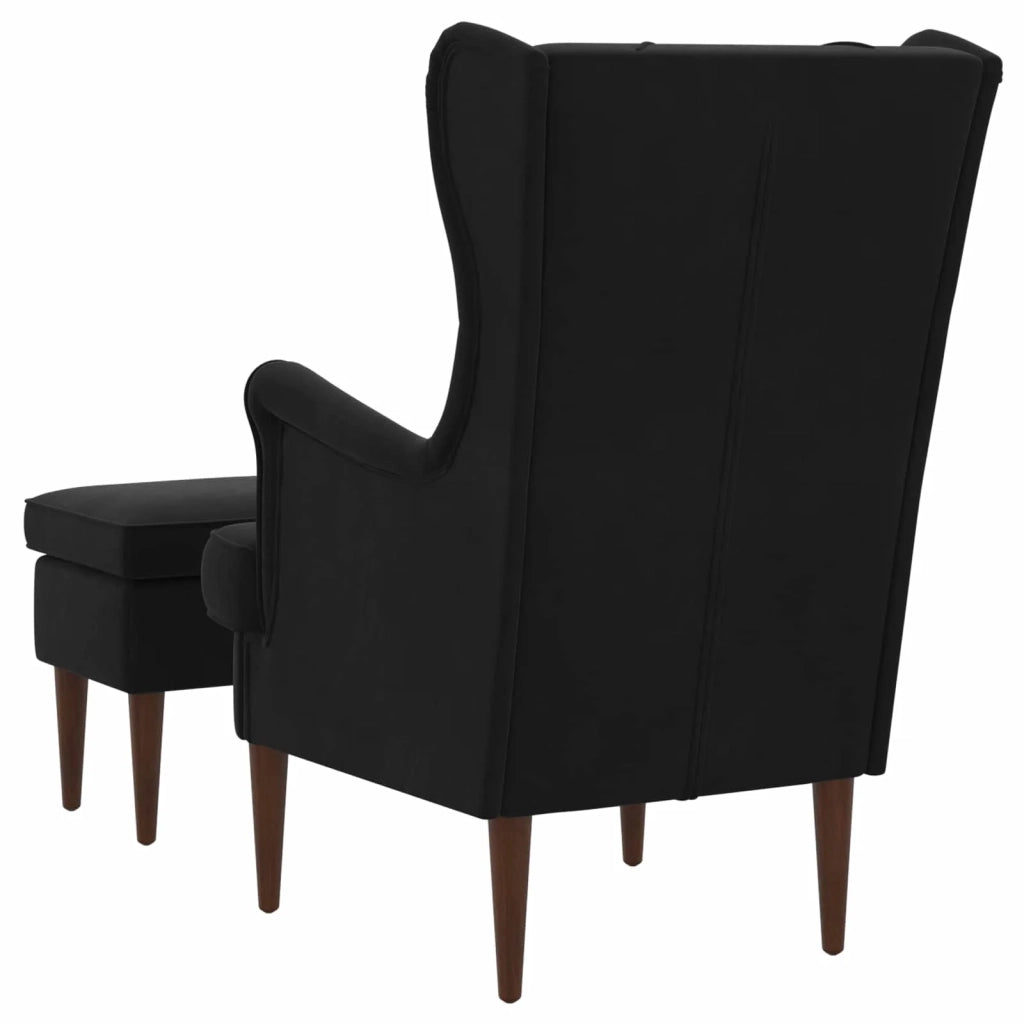 Poltrona con Ottomano 2 pz Nero Velluto 3418851