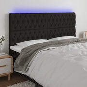 Testiera a LED-Testata con LED nero 200x7x118/128cm in Tessuto