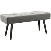 Panca Imbottita con Gambe in Acciaio ¨C zephmum ¨C Velluto Grigio 100x36x45
