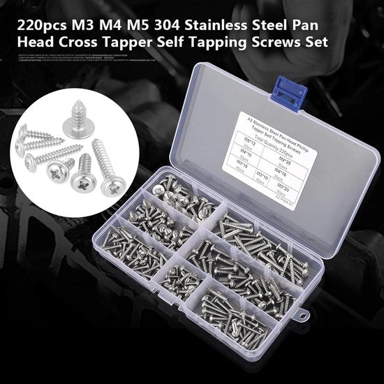 Assortimento di viti autoalimentanti 220pz