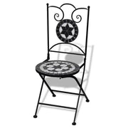 Sedie da Bistrot Pieghevoli 2 pz in Ceramica Nero e Bianco 41533