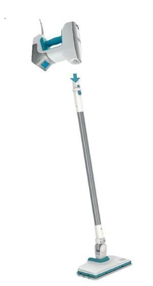 Black+Decker BHSM15FX08 - Pulitore a vapore 2 in 1, capacita' serbatoio 0.5 L, Potenza 1500 W, Pressione vapore elevata, Autonomia fino a 20 min, KIT_ estensione incluso, Colore Bianco-Arancio