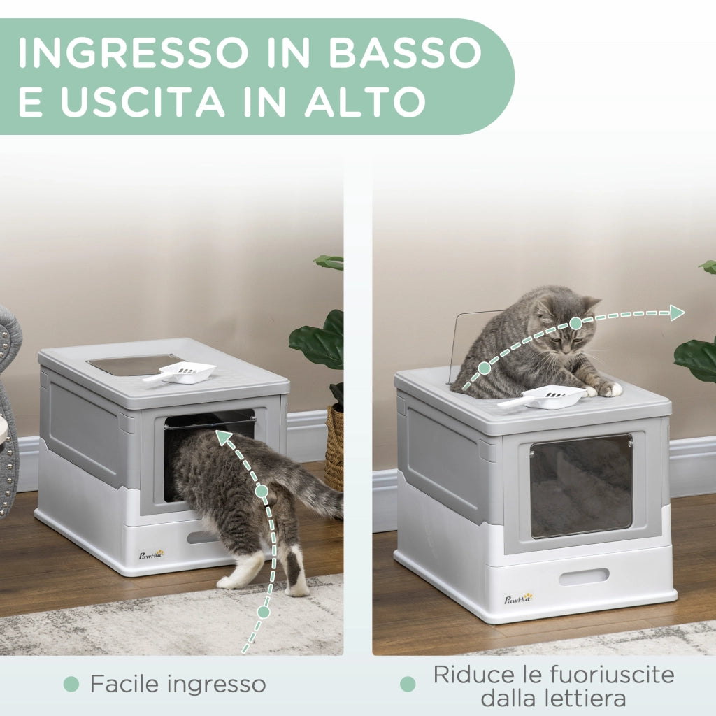 Lettiera per Gatti Chiusa a 2 Porte ¨C Zephmum ¨C Grigio 47.5x35.5x36.7 cm
