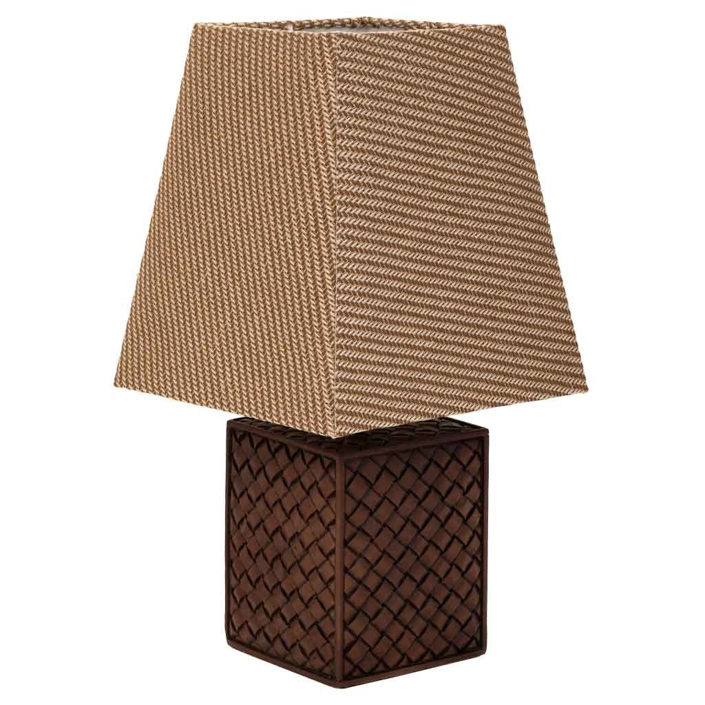 Lampada da tavolo in poliresina marrone