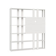 Libreria a giorno Kato N con pannello porta TV bianco frassino