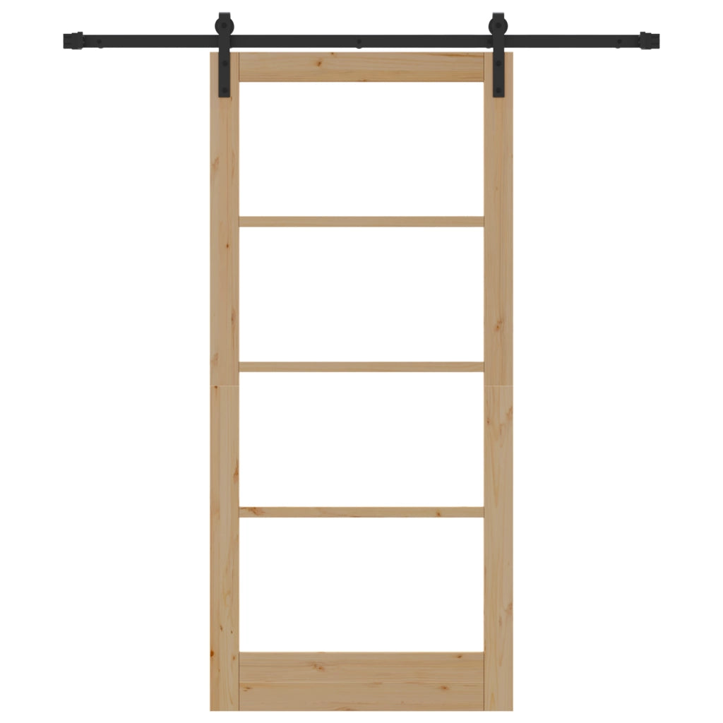 Porta scorrevole con set di hardware 'ORKDAL'Legno massello e vetro