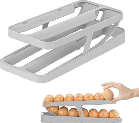 contenitore per uova per frigorifero - contenitore automatico rotante per 24-28 uova - organizzatore di spazio per frigorifero
