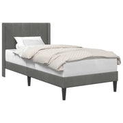 Letto singolo | Letto per adulti | Struttura del letto Grigio Scuro 90 x 200 cm Velluto