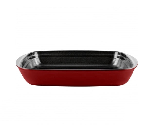 Pirofila Antiaderente in Vetro Borosilicato Rettangolare Rossa 35 x 22 x 5 cm