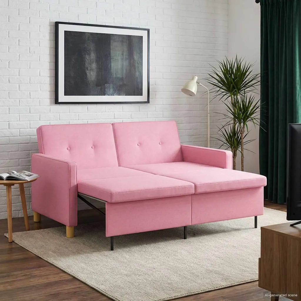 Divano letto | Sof¨¤ letto | Letto singolo Estraibile Rosa Tessuto