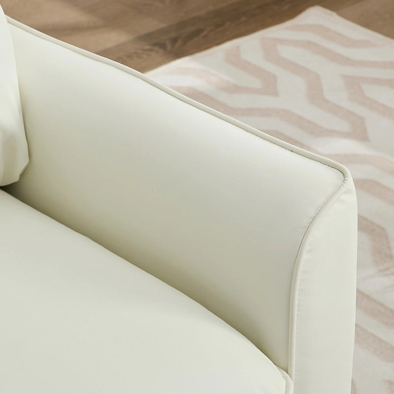 Poltrona monofunzione in similpelle bianca, design moderno per soggiorno, camera da letto e ufficio