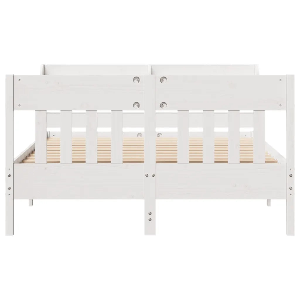 Letto senza Materasso Bianco 120x200 cm Legno Massello di Pino 3307009