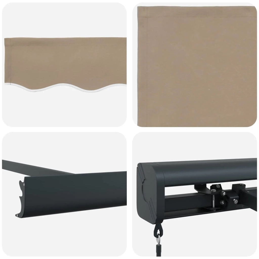 Tenda Retrattile Beige 350 x 250 cm Tessuto e Metallo 3330353