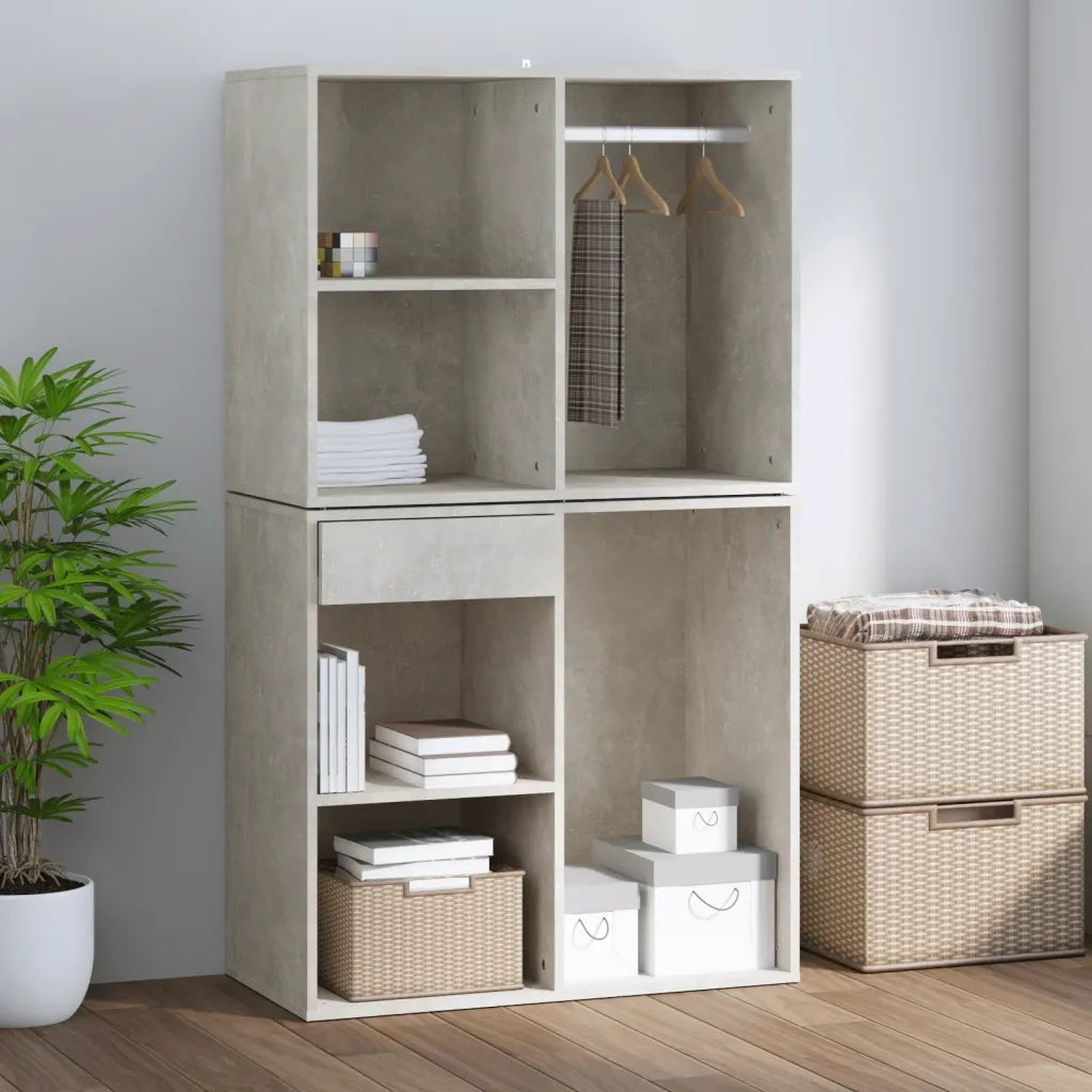 Armadietto Cosmetici Grigio Cemento 80x40x65 Legno Multistrato 808850