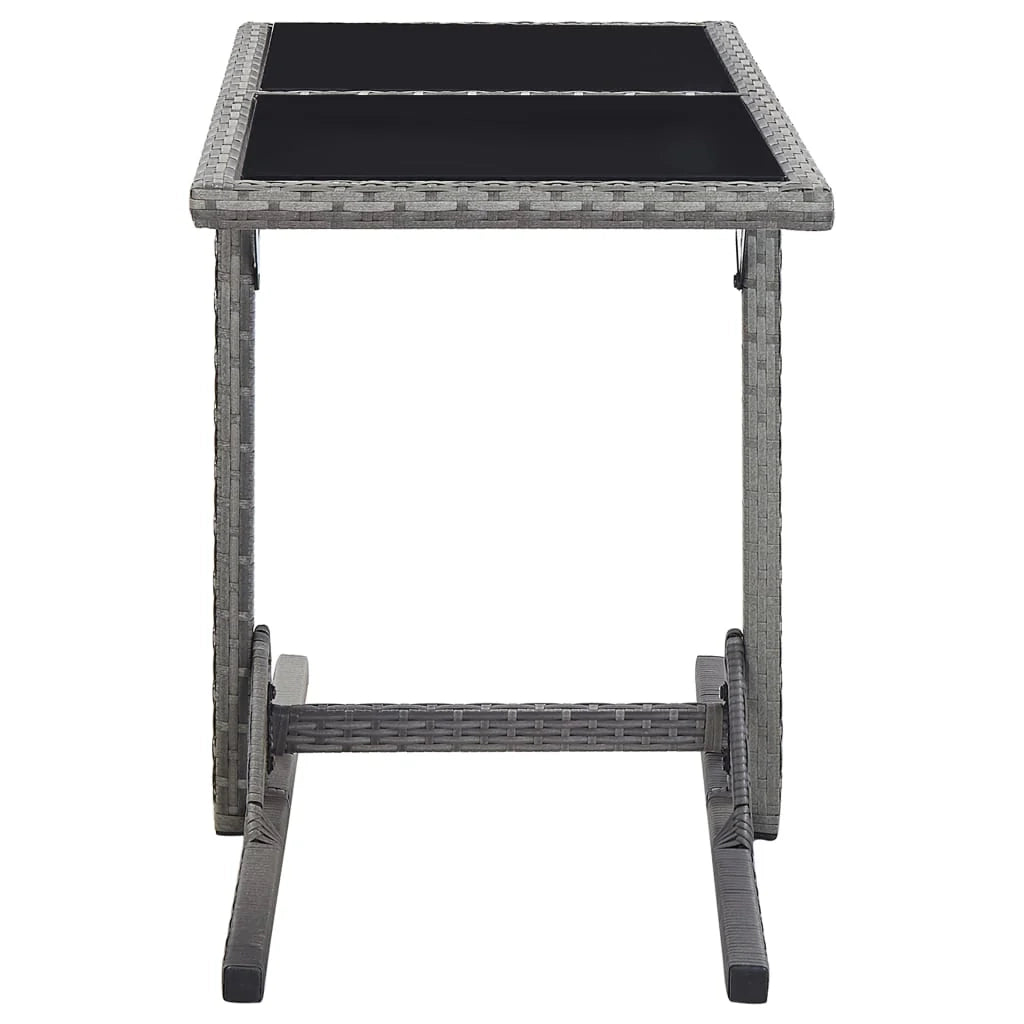 Set da pranzo da giardino per esterni 3 pezzi mobili grigi 02_0013622