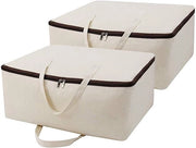 Borsa di Stoccaggio Sotto Il Letto - 2 Pezzi - Fatto Di Cotone - Maniglie Manuali - Ambientalmente Sostenibile