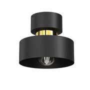 Plafoniera rotonda nera opaca-oro Marti E27 15W Luminex