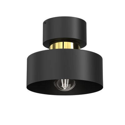 Plafoniera rotonda nera opaca-oro Marti E27 15W Luminex
