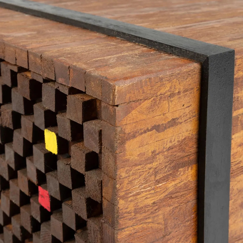 Tavolino Laterale in Legno di Teak 60x60x38 cm 244515