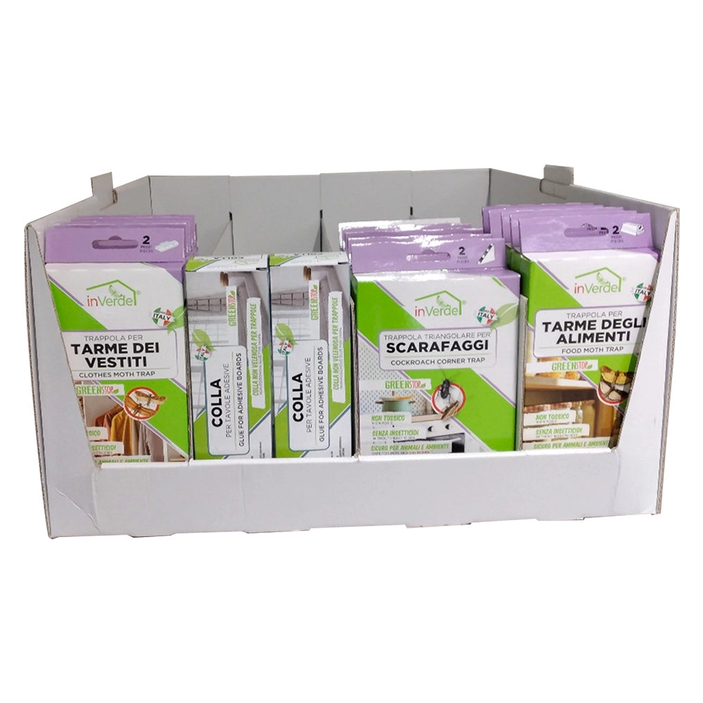 ESPOSITORE DA BANCO ANTIPARASSITARI 'modello B' - inclusi 78 pz.  - IN VERDE