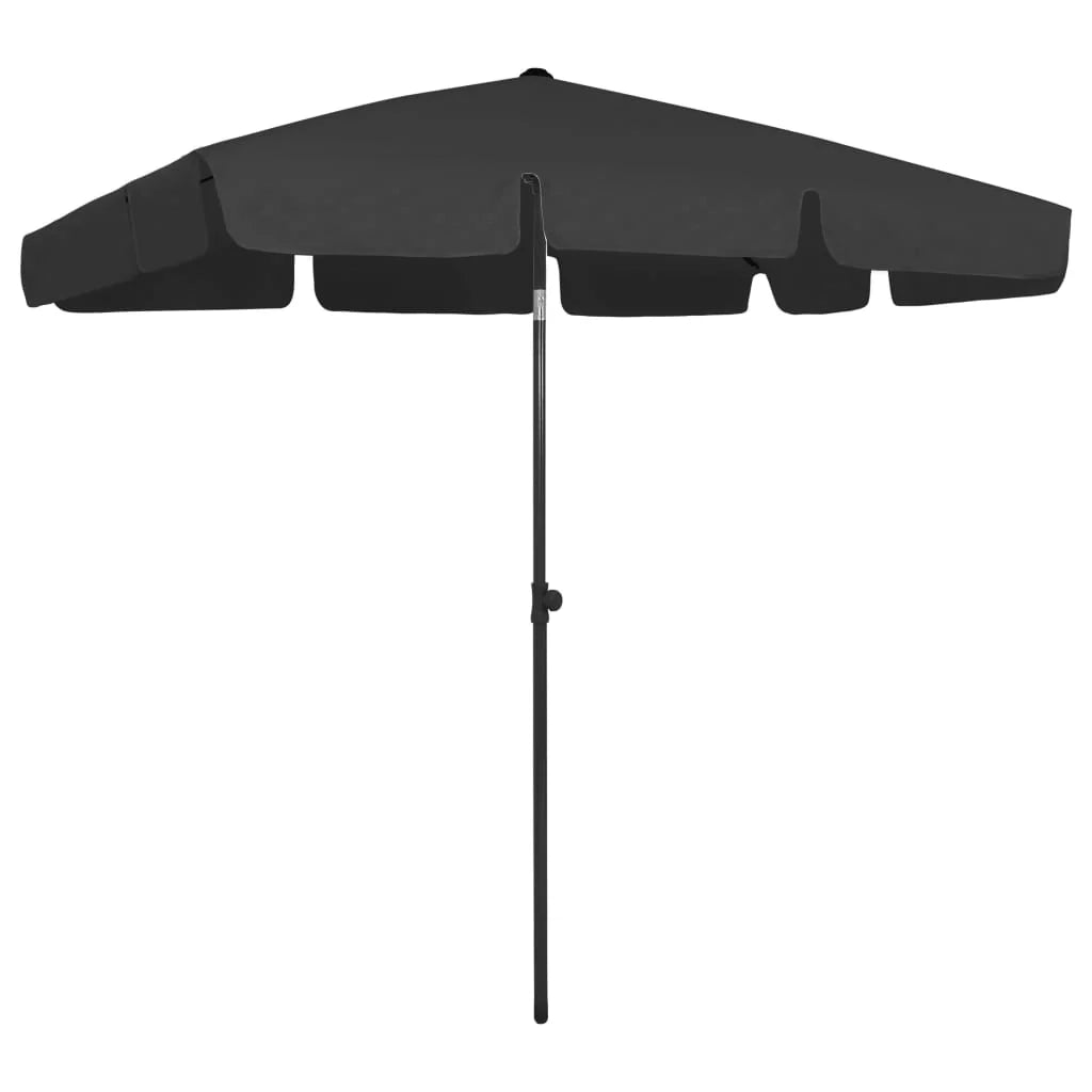 Ombrellone da spiaggia 200 x 125 cm nero 02_0008402