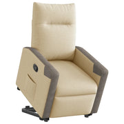 Poltrona | Sedia Relax Alzapersona Reclinabile Crema in Tessuto