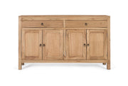 Credenza in legno massello di mindi realizzata a mano